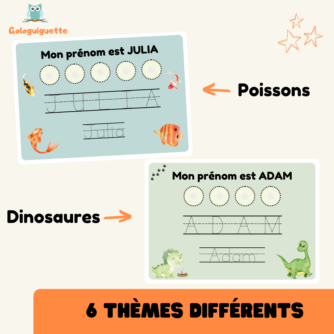 J'apprends à écrire mon prénom
