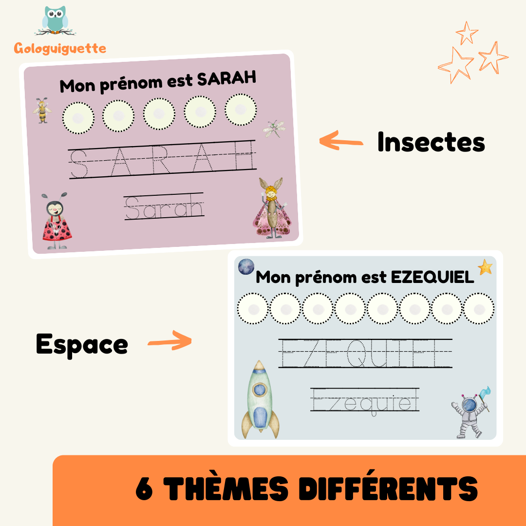 J'apprends à écrire mon prénom