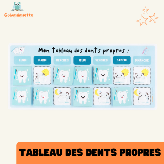 Tableau de nettoyage des dents