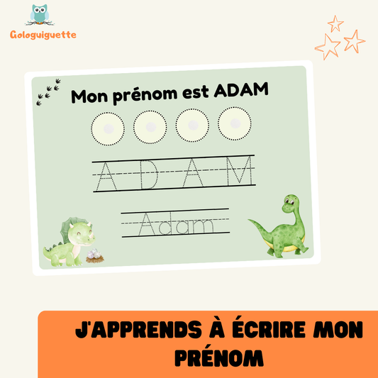 J'apprends à écrire mon prénom
