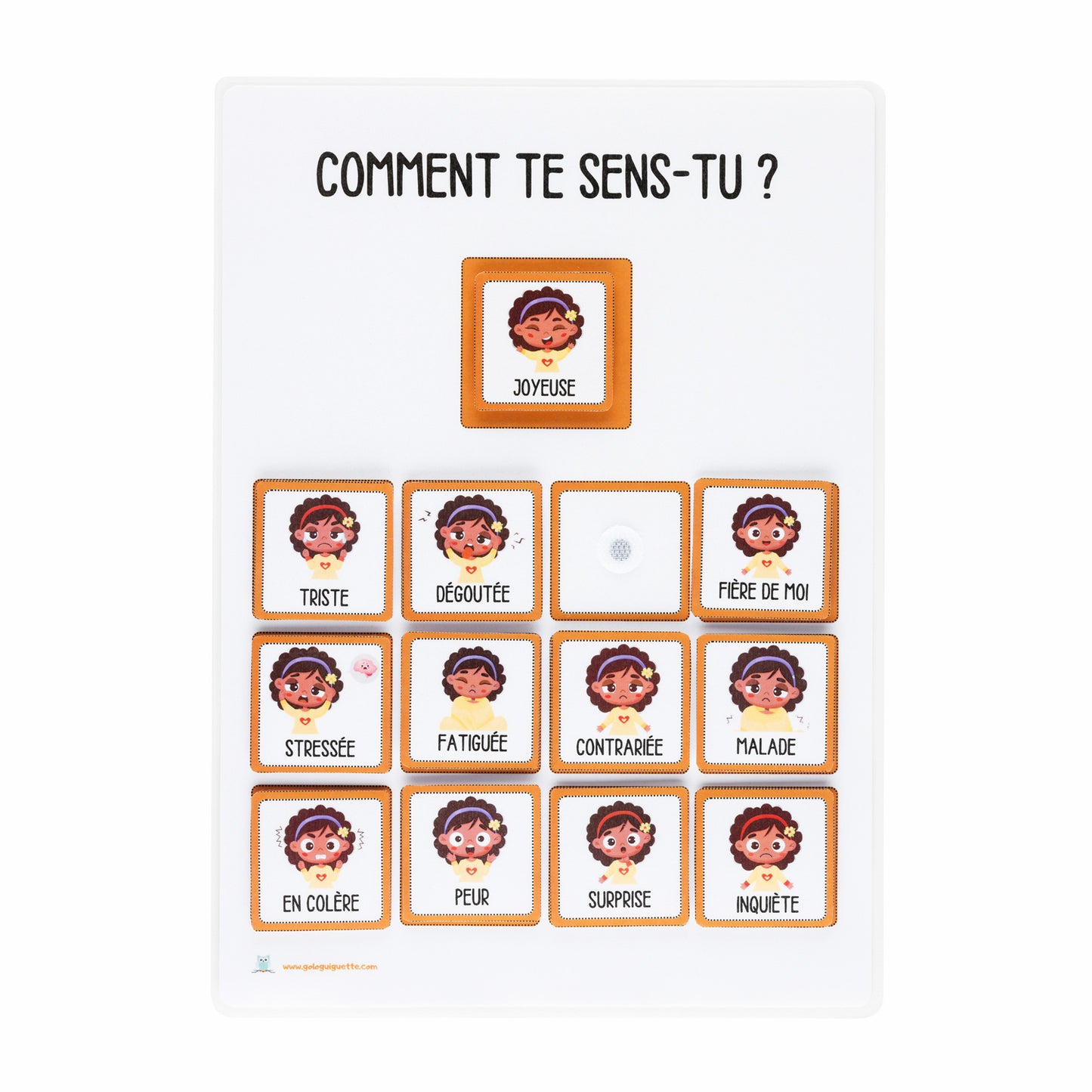 Tableau d'aide à la gestion des émotions pour les enfants