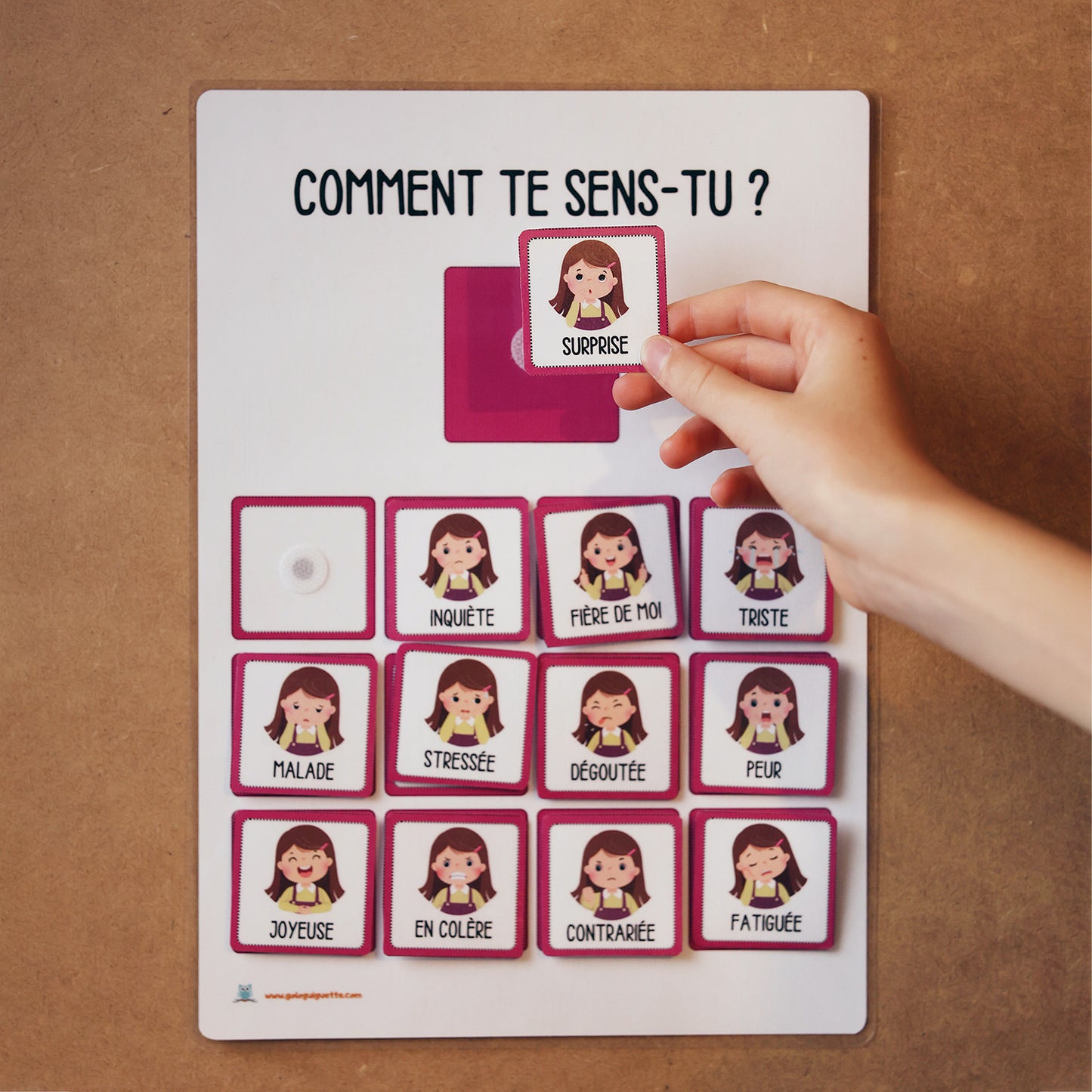 Tableau d'aide à la gestion des émotions pour les enfants